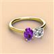 2 - Tanya Oval Shape Amethyst & Cushion Shape Forever One Moissanite 2 Stone Duo Ring 