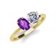 3 - Tanya Oval Shape Amethyst & Cushion Shape Forever One Moissanite 2 Stone Duo Ring 