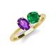 3 - Tanya Oval Shape Amethyst & Cushion Shape Emerald 2 Stone Duo Ring 