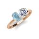 3 - Tanya Oval Shape Aquamarine & Cushion Shape GIA Certified Diamond 2 Stone Duo Ring 