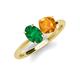 3 - Tanya Oval Shape Emerald & Cushion Shape Citrine 2 Stone Duo Ring 