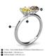 4 - Tanya Oval Shape Yellow Sapphire & Cushion Shape Smoky Quartz 2 Stone Duo Ring 