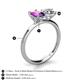 4 - Tanya Oval Shape Amethyst & Cushion Shape Forever One Moissanite 2 Stone Duo Ring 