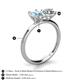 4 - Tanya Oval Shape Aquamarine & Cushion Shape GIA Certified Diamond 2 Stone Duo Ring 