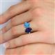 5 - Tanya Oval Shape Blue Sapphire & Cushion Shape Blue Topaz 2 Stone Duo Ring 