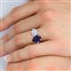 5 - Tanya Oval Shape Blue Sapphire & Cushion Shape Forever Brilliant Moissanite 2 Stone Duo Ring 