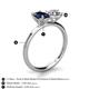 4 - Tanya Oval Shape Blue Sapphire & Cushion Shape IGI Certified Lab Grown Diamond 2 Stone Duo Ring 