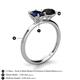 4 - Tanya Oval Shape Blue Sapphire & Cushion Shape Black Onyx 2 Stone Duo Ring 