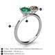 4 - Tanya Oval Shape Emerald & Cushion Shape Smoky Quartz 2 Stone Duo Ring 