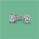 2 - Alina Emerald Cut Diamond (7x5mm) Solitaire Stud Earrings 