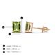 4 - Alina Emerald Cut Peridot (7x5mm) Solitaire Stud Earrings 