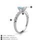 4 - Amaira 7x5 mm Emerald Cut Aquamarine and Round Diamond Engagement Ring  
