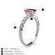 4 - Amaira 7x5 mm Emerald Cut Pink Tourmaline and Round Diamond Engagement Ring  