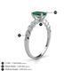 4 - Amaira 7x5 mm Emerald Cut Emerald and Round Diamond Engagement Ring  
