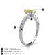 4 - Amaira 7x5 mm Emerald Cut Yellow Sapphire and Round Diamond Engagement Ring  