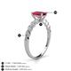 4 - Amaira 7x5 mm Emerald Cut Ruby and Round Diamond Engagement Ring  