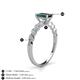 4 - Amaira 7x5 mm Emerald Cut London Blue Topaz and Round Diamond Engagement Ring  