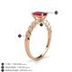 4 - Amaira 7x5 mm Emerald Cut Ruby and Round Diamond Engagement Ring  