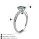 4 - Amaira 7x5 mm Emerald Cut Lab Created Alexandrite and Round Diamond Engagement Ring  