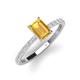 3 - Charlotte Desire 7x5 mm Emerald Cut Citrine and Round Diamond Hidden Halo Engagement Ring 