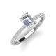 3 - Charlotte Desire 7x5 mm Emerald Cut and Round Diamond Hidden Halo Engagement Ring 