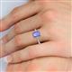 5 - Charlotte Desire 7x5 mm Emerald Cut Tanzanite and Round Diamond Hidden Halo Engagement Ring 