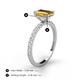 4 - Charlotte Desire 7x5 mm Emerald Cut Citrine and Round Diamond Hidden Halo Engagement Ring 