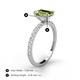 4 - Charlotte Desire 7x5 mm Emerald Cut Peridot and Round Diamond Hidden Halo Engagement Ring 
