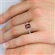 5 - Charlotte Desire 7x5 mm Emerald Cut Red Garnet and Round Diamond Hidden Halo Engagement Ring 