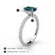 4 - Charlotte Desire 7x5 mm Emerald Cut London Blue Topaz and Round Diamond Hidden Halo Engagement Ring 