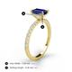 4 - Charlotte Desire 7x5 mm Emerald Cut Blue Sapphire and Round Diamond Hidden Halo Engagement Ring 