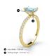 4 - Charlotte Desire 7x5 mm Emerald Cut Aquamarine and Round Diamond Hidden Halo Engagement Ring 