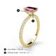 4 - Charlotte Desire 7x5 mm Emerald Cut Pink Tourmaline and Round Diamond Hidden Halo Engagement Ring 