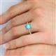 5 - Charlotte Desire 7x5 mm Emerald Cut Blue Topaz and Round Diamond Hidden Halo Engagement Ring 
