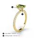 4 - Charlotte Desire 7x5 mm Emerald Cut Peridot and Round Diamond Hidden Halo Engagement Ring 