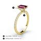 4 - Charlotte Desire 7x5 mm Emerald Cut Rhodolite Garnet and Round Diamond Hidden Halo Engagement Ring 