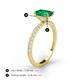 4 - Charlotte Desire 7x5 mm Emerald Cut Emerald and Round Diamond Hidden Halo Engagement Ring 