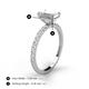 4 - Charlotte Desire 7x5 mm Emerald Cut White Sapphire and Round Diamond Hidden Halo Engagement Ring 