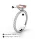 4 - Charlotte Desire 7x5 mm Emerald Cut Morganite and Round Diamond Hidden Halo Engagement Ring 
