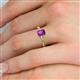 5 - Leona Bold 7x5 mm Emerald Cut Amethyst Solitaire Rope Engagement Ring 