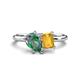 1 - Nadya Pear Shape Lab Created Alexandrite & Emerald Shape Citrine 2 Stone Duo Ring 
