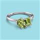 3 - Nadya Pear & Emerald Shape Peridot 2 Stone Duo Ring 