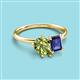 3 - Nadya Pear Shape Peridot & Emerald Shape Iolite 2 Stone Duo Ring 