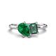 1 - Nadya Pear Shape Lab Created Emerald & Emerald Shape Lab Created Alexandrite 2 Stone Duo Ring 