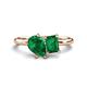 1 - Nadya Pear Shape Lab Created Emerald & Emerald Shape Emerald 2 Stone Duo Ring 