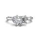 1 - Nadya Pear & Emerald Shape GIA Certified Diamond 2 Stone Duo Ring 