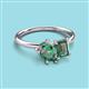 3 - Nadya Pear & Emerald Shape Lab Created Alexandrite 2 Stone Duo Ring 
