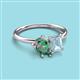 3 - Nadya Pear Shape Lab Created Alexandrite & Emerald Shape Aquamarine 2 Stone Duo Ring 