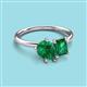 3 - Nadya Pear Shape Lab Created Emerald & Emerald Shape Emerald 2 Stone Duo Ring 