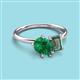 3 - Nadya Pear Shape Lab Created Emerald & Emerald Shape Lab Created Alexandrite 2 Stone Duo Ring 